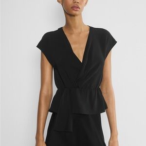 Aritzia Babaton Chronical Black Wrap Top